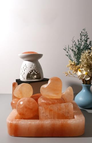 QYLHH 2 Pcs Ball Himalayan Salt Massage Stones Hot Massage Cold Massage Stones Set Warm Rocks Kit for Facial SPA1.97IN