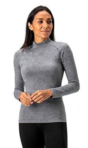 DEVOPS Women's 2 Pack Thermal Turtle Long Sleeve Shirts Compression Baselayer Tops