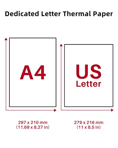 Phomemo US Letter Thermal Printer Paper, Advanced Thermal Printing, Phomemo Paper Compatible with TATTMUSE M08F-Letter, M8...