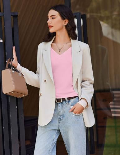 Ekouaer 3 Pack Long Sleeve Shirts for Women V Neck T Shirt Fall Casual Tops Basic Base Layer Undershirts Tees 2025 S-XXL