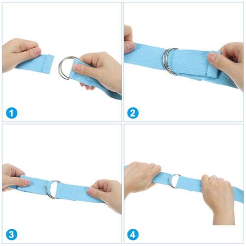 PATIKIL Yoga Strap for Stretching, Cotton Yoga Belt with Adjustable Metal D-Ring Buckle Stretch Band for Fitness Pilates