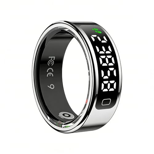 Smart Ring for Women Men, Health Fitness Tracker with Touchscreen Display, Heart Rate/Blood Oxygen/Sleep Monitor, Activity...