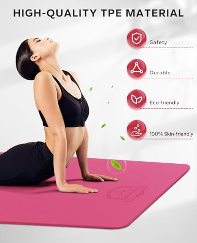 HAPBEAR Extra Large Yoga Mat - 72"x48"/78"x54", 1/4" & 1/3" Thick, Non-Slip, Durable, Eco-Friendly, Wide Exercise Mat for ...