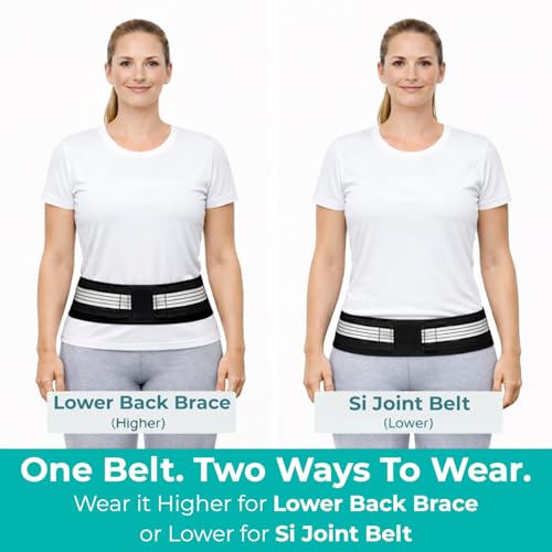 Lightweight Back Brace for Lower Back Pain Under Clothes - Relief from Sciatica, Hip and Spine Pain - Breathable & Adjusta...