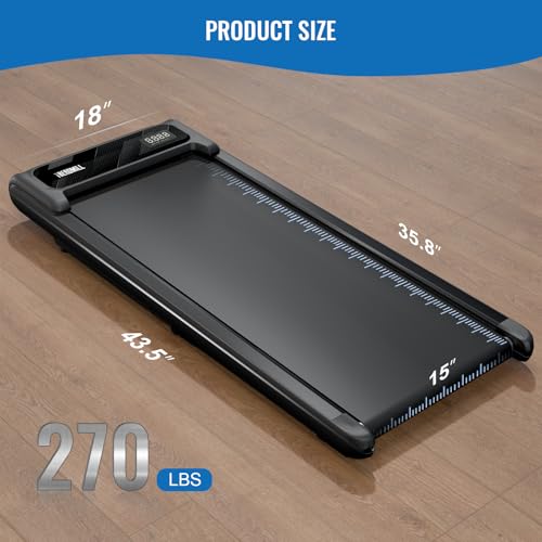 Treadmill with Handles, 2.5HP Walking Pad Treadmills with Handle Bar, Under Desk Treadmill with Remote Control LED Displa...
