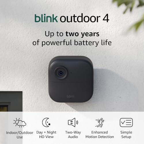 Like-New Blink Outdoor 4 with Sync Module 2 – Wireless smart security camera, two-year battery, 1080p HD day and infrared ...