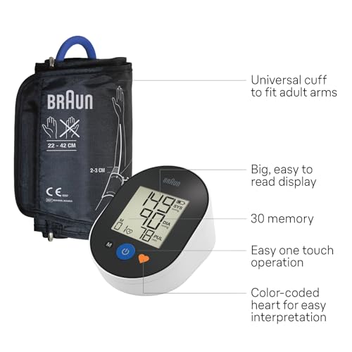 Braun ExactFit™ 2 Blood Pressure Monitor for Home Use - Accurate Blood Pressure Machine, Color-Coded Results, Large Displa...