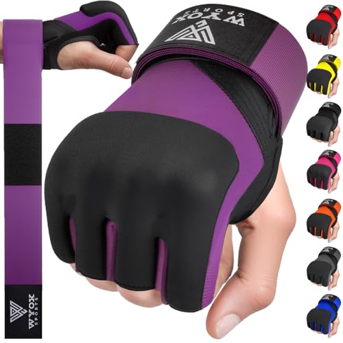 WYOX Gel Boxing Hand Wraps Inner Gloves for Men & Women, 80cm Quick Wrist Straps, Padded Knuckle Protection for Muay Thai ...