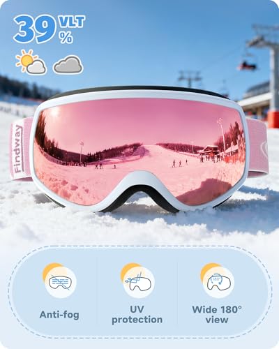 findway Kids Ski Goggles, Kids Snowboard Goggles for Boys Girls Toddler age 3-12
