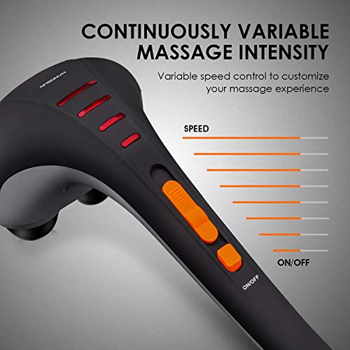 HANGSUN Handheld Neck Back Massager for Pain Relief Deep Tissue, Double Head Full Body Percussion Massage MG400 for Should...