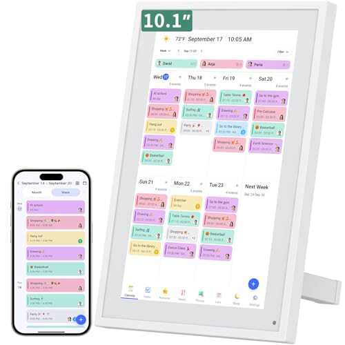 Smart Digital Calendar, 10.1" HD Smart Touch Screen Home Interactive Electron Calender WiFi Planner,Meal Schedule, Duty Ch...