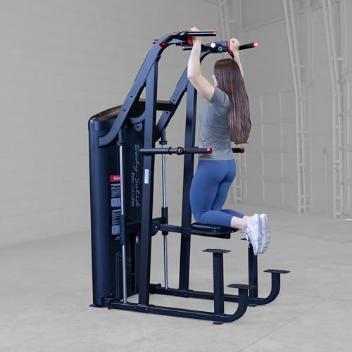 Body Solid (S2ACDX-2) Pro Clubline Series II Chin and Dip Machine, Commercial and Home Fitness Equipment, Pull Up Station ...