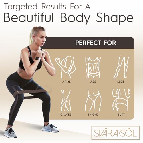 Svära Söl Fabric Resistance Bands Set of 3 for Legs, Glutes, Arms, Booty Bands for Women and Men, Resistance Bands for Wor...