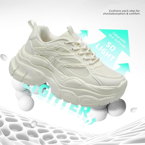 Kundork Womems Walking Shoes Running Tennis Fashion Sneakers Athletic Gym Workout Comfortable Breathable Lightweight