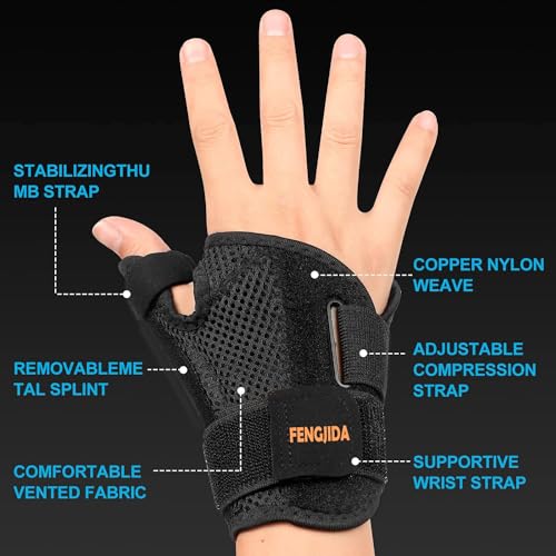 Thumb Brace - Carpal Tunnel Wrist Brace Relief and Tendinitis Arthritis Sprained, Thumb Spica Splint Wrist Support to Nigh...