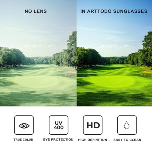Arttodo Golf Sunglasses, UV Polarized Sunglasses for Men and Women, Lightweight Sunglasses with UV Protection for Golfer, ...