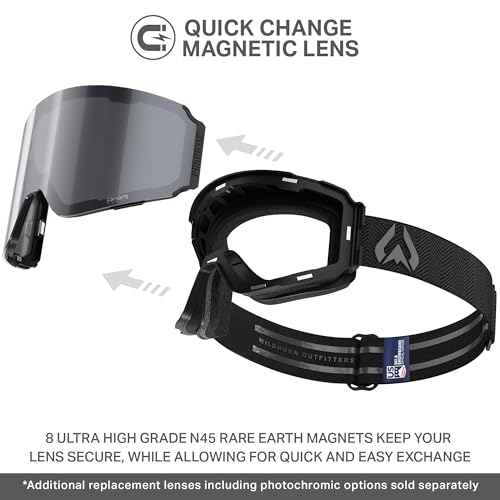 Wildhorn Maxfield Pro Photochromic Ski Goggles for Men & Women – Fenom Lens, 185° Wide View, 3X Anti-Fog, Anti-Scratch