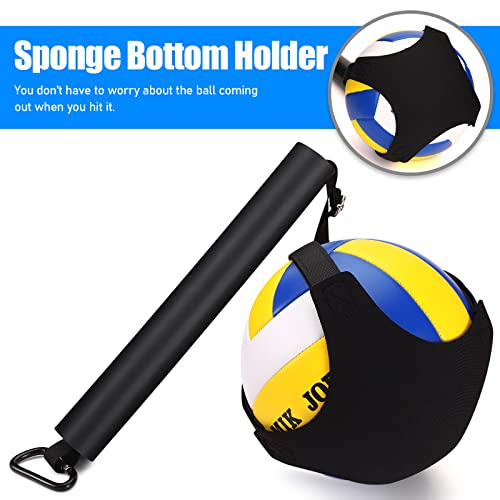 TOBWOLF Volleyball Spike Trainer with Bottom Holder, Volleyballs Spiking Pal for Basketball Hoop, Adjustable Volleyball Ho...