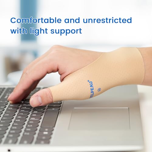 VELPEAU Thumb and Wrist Compression Sleeve for Tendonitis (Pack of 2), Seamless Technology, Gloves Wraps for Arthritis Pai...