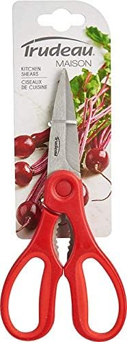Trudeau Detachable Kitchen Shears - Sharp, Versatile Scissors in Paprika Red - Easy Cleaning & Multipurpose for Cooking, Herbs, and Meat