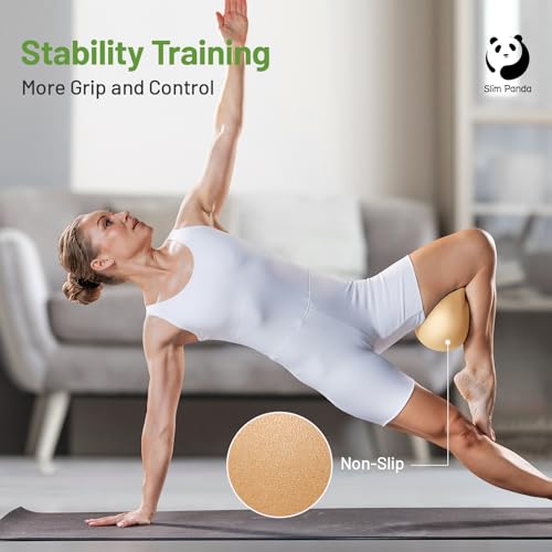 Slim Panda Pilates Ball, 9 Inch Small Exercise Ball, Anti Burst Mini Yoga Ball for Stability, Workout, Barre, Core Strengt...