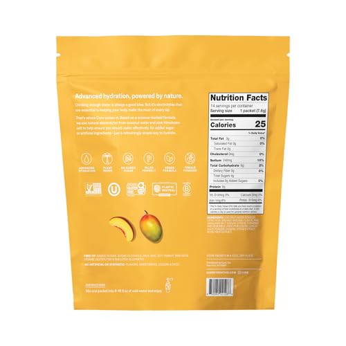 Cure Hydration | Plant-Based Electrolyte Drink Mix | No Added Sugar | FSA-HSA | Dehydration Relief Powder Made with Coconu...