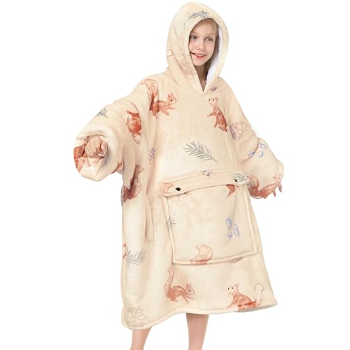 Narecte Kids Hoodie Blanket Birthday Gifts for Girls Year Old Girl Toddler Wearable Blanket Hoodie Kids Oversized Ideas Teen