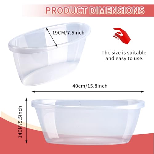 AiSmRu 2 Pack Large Ice Buckets for Parties, 5L Oval Plastic Champagne Wine Cooler Beer Chiller Bucket Beverage Tub for Mi...
