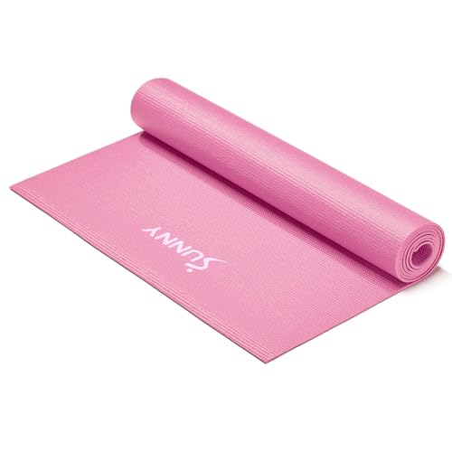 Sunny Health & Fitness Non-Slip Yoga Mat – Durable, Anti-Tear, Lightweight, Cushioned Support for Yoga, Pilates, Stretchin...