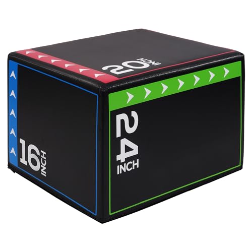 BalanceFrom 3-in-1 Foam Plyometric Jump Box for Home Gym with Multiple Height Options – Versatile Plyo with Non-Slip Surfa...