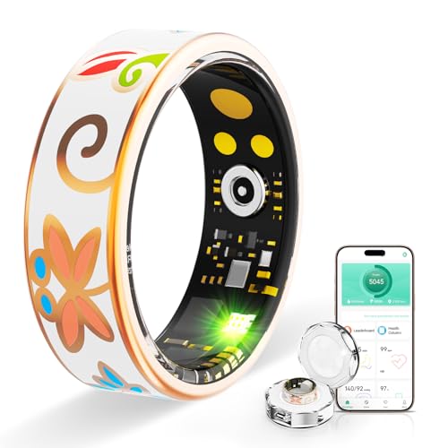 Smart Ring Health Tracker, for men and women, equipped with heart rate monitor, sleep tracker, 8 exercise modes, step coun...