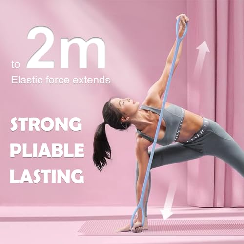 Figure 8 Resistance Band, Elastic Band, Stretch Bands, for Arm,Shoulder, Back,Leg Stretching, Upper Body Workout Equipmen...