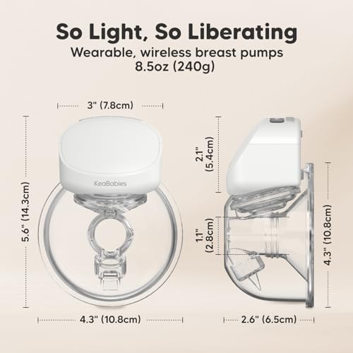 KeaBabies Breast Pump Hands Free, Wireless Breast Pump Wearable - Double Electric Breast Pumps Portable, On The Go Automat...