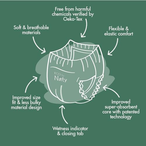 Naty FreeMovers Diaper Pants | Sensitive Skin Certified Potty Training Pants | Soft, Unscented | Absorbent & Leak-Proof | ...