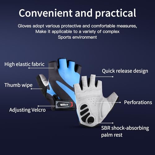 SUJAYU Fingerless Cycling Gloves for Men Women Bike Gloves for Men Cycling Bicycle Accessories, Guantes para Bicicleta Hom...