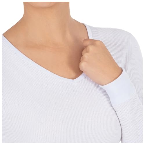 Fruit of The Loom Womens Micro Waffle Thermal V-Neck