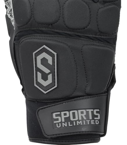 Sports Unlimited Max Clash Half Finger Lineman Adult Padded Football Gloves, Men's Football Lineman Gloves, Offensive/Defe...