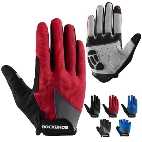 ROCKBROS Cycling Gloves for Men Women - Breathable Gel Pad Road Mountain Bike Gloves - Touch Screen Anti-Slip MTB Gloves f...
