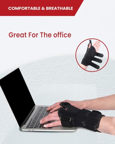 Hurmoya Wrist Brace Thumb Spica Splint Support for Carpal Tunnel, De Quervain's Tenosynovitis, Tendonitis Pain Arthritis T...