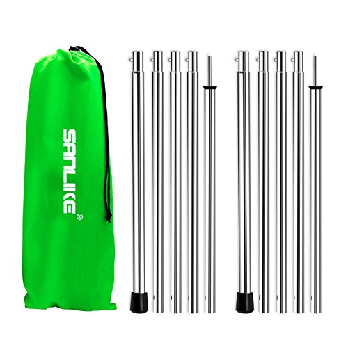 SAN LIKE Tent Pole Telescopic Adjustable tarp Poles for Camping Canopy Awning Shelter Backpacking Hiking -(Adjustable Leng...