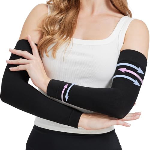 NOMIYEI Lymphedema Arm Compression Sleeves for Women 20-30 mmHg Full Arm Support for Swelling Relief & All-Day Wear
