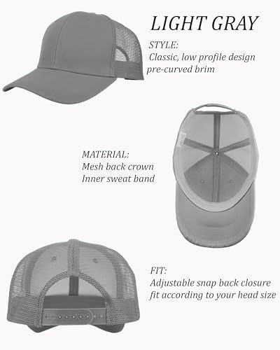 Gelante Mesh Trucker Baseball Cap Snapback Hat Structured Front Panel