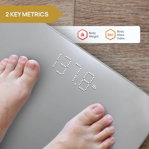 INEVIFIT Smart Bathroom Scale, Highly Accurate Bluetooth Digital Bathroom Body Weight Scale, Precisely Measures Weight & B...