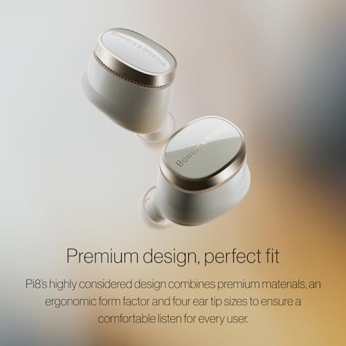 Bowers & Wilkins Pi8 Bluetooth Wireless Earbuds (Anthracite Black), in-Ear Bluetooth Earphones with Qualcomm Chipset & apt...