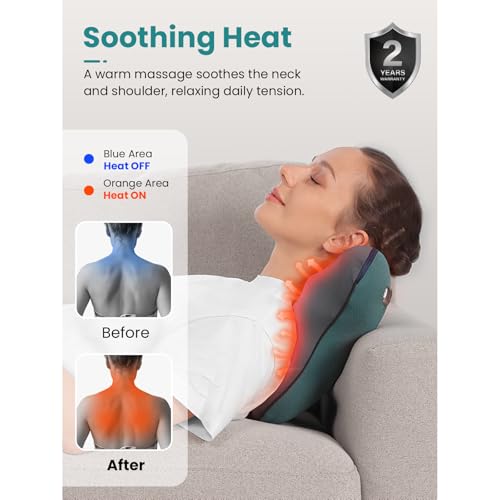 BOB AND BRAD Back Massager with Heat FSA Eligible/HSA Eligible, EZBack Corded Back Massager for Pain Relief Deep Tissue, S...