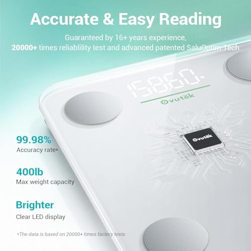 Ovutek Smart Scale for Body Weight, Digital Bathroom Scale BMI Weighing Body Fat Scale, Accurate Body Composition Scale Mo...