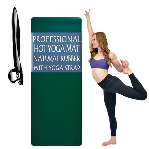 Tatago Hot Yoga Mat Non Slip-Professional Grade Natural Rubber Yoga Mat, Pliates Mat, Stretching Mat or exercise mats for ...