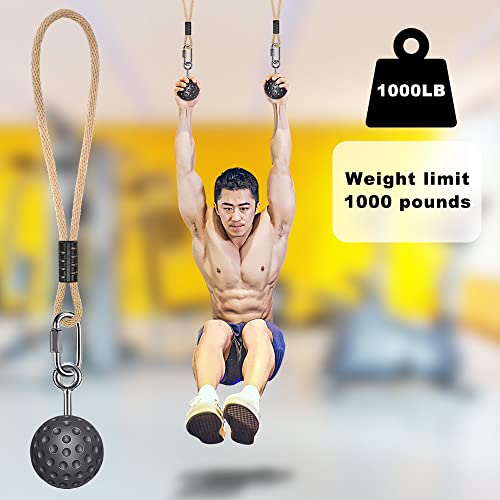 SELEWARE Pull Up Ball Grip, Non-Slip Rock Climbing Holds Pull Up Power Ball for Strength Training Attachment, Neutral Grip...