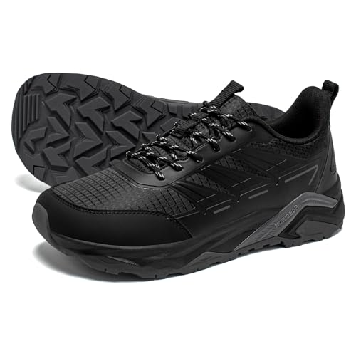 HOBIBEAR Men's Trail Hiking Shoes Wide Fit - Lightweight Low Top Breathable Sneakers for Walking, Trekking & Outdoor Adven...