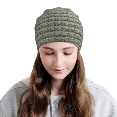 sackhg Scottish Retro Pattern Print Winter Beanie Hat Men Women Soft Lightweight Thermal Cap for Outdoor Skiing Wear Black